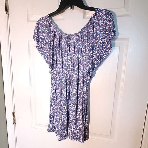NWT Chaps Floral Peasant Tunic Top, L - Picture 6 of 6